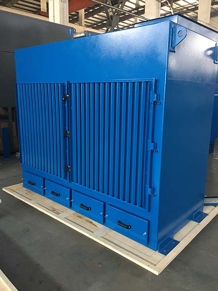 A blue industrial Donaldson Torit ® dust collector replacement part machine.