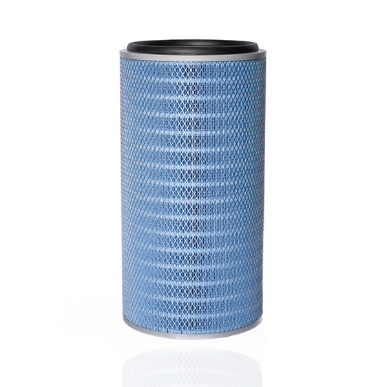 A cartridge dust collector filter.